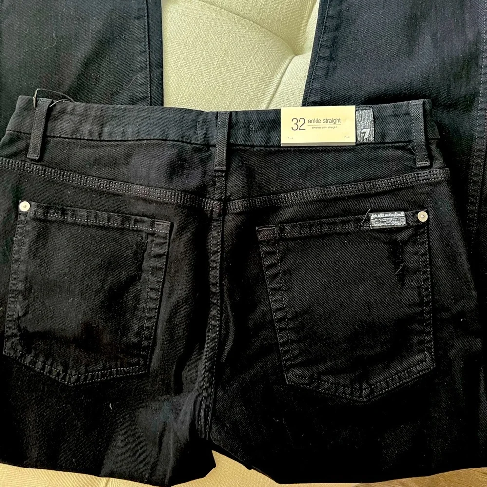 7 For All Mankind Timeless Slim Straight Ankle Women’s Size 32 NEW